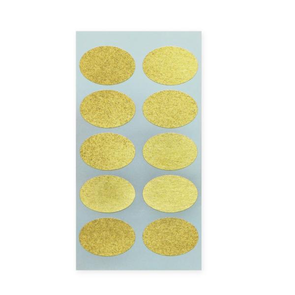 封印シール 金 艶消しゴールド 日本製 楕円 16x23mm 200枚入