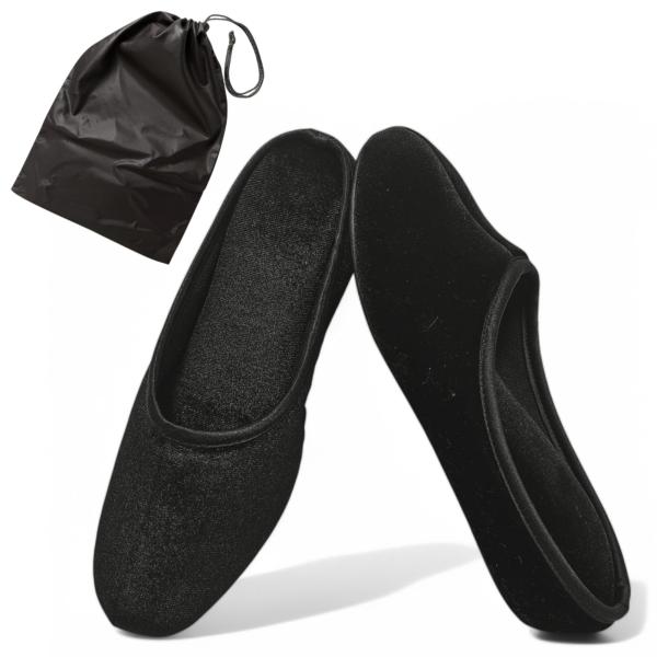 MOON ROOM 収納袋付卒業式入学式授業参観用携帯室内ヒール4cmスリッパ (M（22.5cm〜...