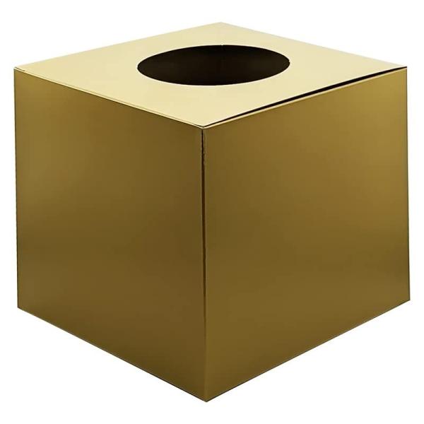 日本製 抽選箱 金 ゴールド 無地 高さ18.5cm×20cm×20cm 底板紙付き 金色 応募箱 ...