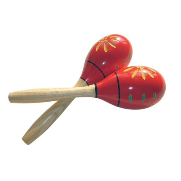 GONKISS 赤いマラカス マラカス Maracas 木製 楽器 2本組