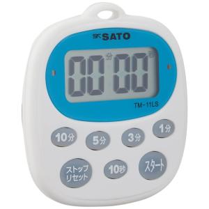 佐藤計量器(SATO) タイマー マグネット付 繰り返し機能 音・光でお知らせ 3分ボタン TM-11LS・1700-32｜tjd-shop