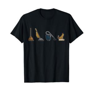 掃除機の進化 面白い猫ロボット掃除機 Tシャツ｜tjd-store