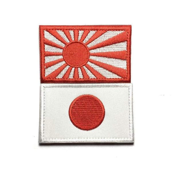 Shiseikokusai 日本国旗ワッペン 日本海軍 旭日旗 2枚セット 自衛隊 高密度刺繍 腕章...