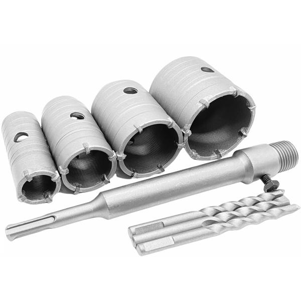 After7 超硬 コンクリート ドリル セット ホルソー ホールソー ロング sdsプラス (4点...