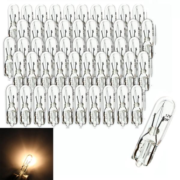 SODOI 50個セット T5 ステルス ハロゲン 12V 2W 高輝度 自動車用メーター球 バルブ...