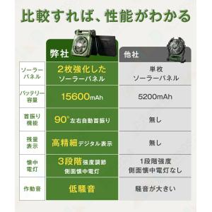 ソーラー扇風機 15600mAh 大容量 2W...の詳細画像4