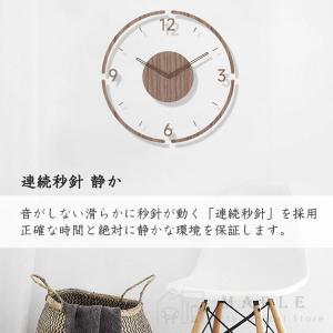 壁掛け時計 電波時計 非電波時計 掛け時計 木...の詳細画像2