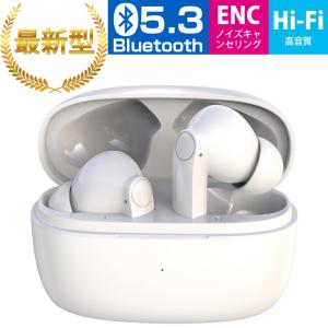 2022最新型Bluetooth5.3 完全ワイヤレスイヤホン HIFI高音質 ENCノイズキャンセリング ワイヤレス充電 マイク内蔵 iPhone androi 左右分離型 30日保証