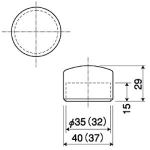 木製エンドキャップ クリア・ブラウン 丸棒φ3...の詳細画像4