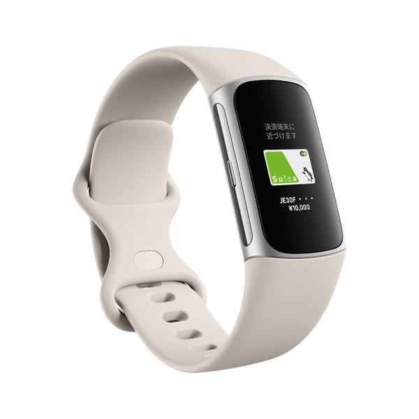 Google Fitbit Charge 6 活動量計 トラッカー Porcelain Silver...
