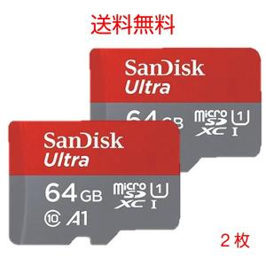 メモリーカード sandisk 64GB 2枚セット microSDXC A1 Class10 UHS-I サンディスク マイクロ カード 送料無料 海外パッケージ品 SDSQUAR-064G-GN6MN