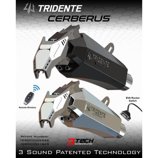 3Tech Racing Tridente Cerberus ロボットマフラー バイク用 可変バルブ...
