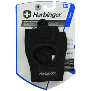 【日本正規品】 ハービンジャー(harbinger) レディース トレーニンググローブ パワーグローブ ブラック/ブラック Mサイズ 手甲周(1