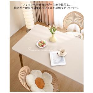 テーブルクロス 耐熱 撥水 PUレザー 伸縮素...の詳細画像3
