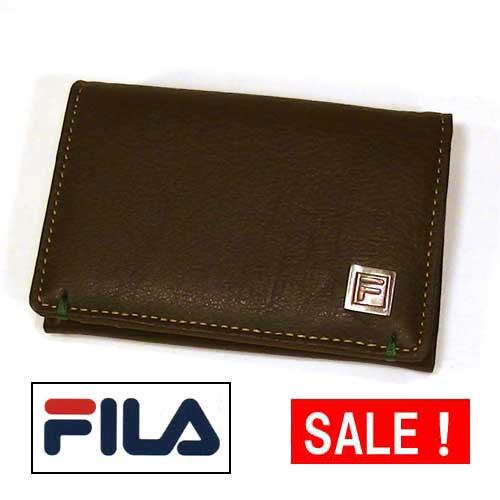 牛革　名刺入れ　（4950円⇒特価）　　FILA フィラ・ダークブラウン 0327-92