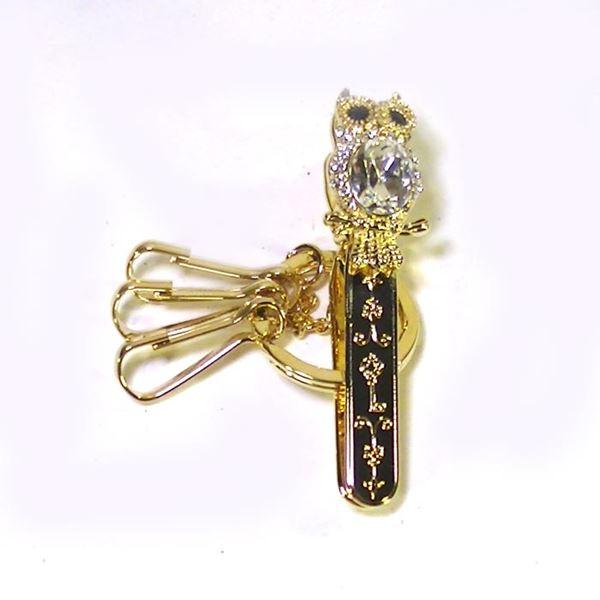 バッグ キークリップ カバンに付けるキーホルダー フクロウ ふくろう ゴールド 3連 0415-21...