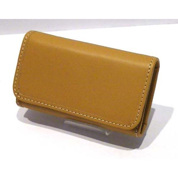 キーケース　牛革　5連　取り外し可能な キーホルダー が１個　ファスナー小銭入れ付き ベージュ 04...