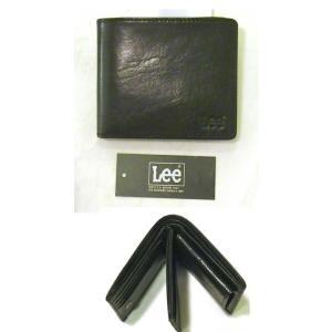 二つ折り財布　Lee　リー 中１枚付 メンズ 2つ折り 札入 財布 ブラック 0427-50｜tkcoll