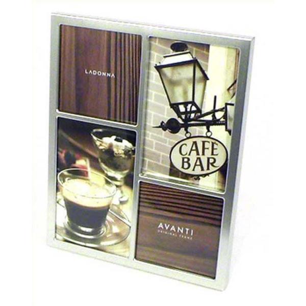 フォトフレーム 写真立て メタル スタイリッシュ インテリア・４窓 シルバー 0712-23　プレゼ...