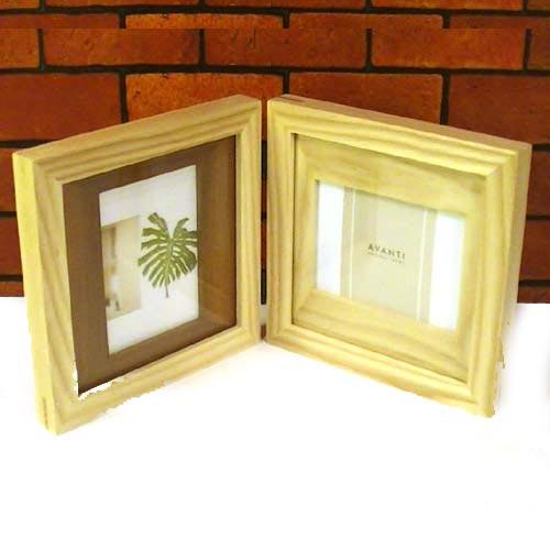 フォトフレーム 木製 写真立て ペア 2面 2連 天然木 カラーウッド フォトフレーム・ナチュラル ...