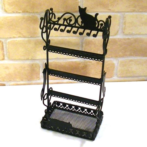 アクセサリースタンド 大容量 横長タイプ 黒猫 クロネコ・Ｍサイズ  ピアス イヤリング ネックレス...