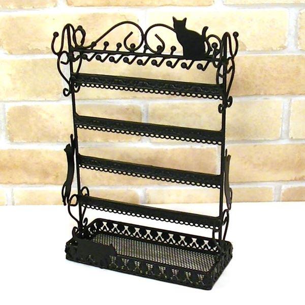 アクセサリースタンド ピアススタンド 大量 ピアスホルダー  横長タイプ 黒猫 クロネコ・Ｌサイズ ...