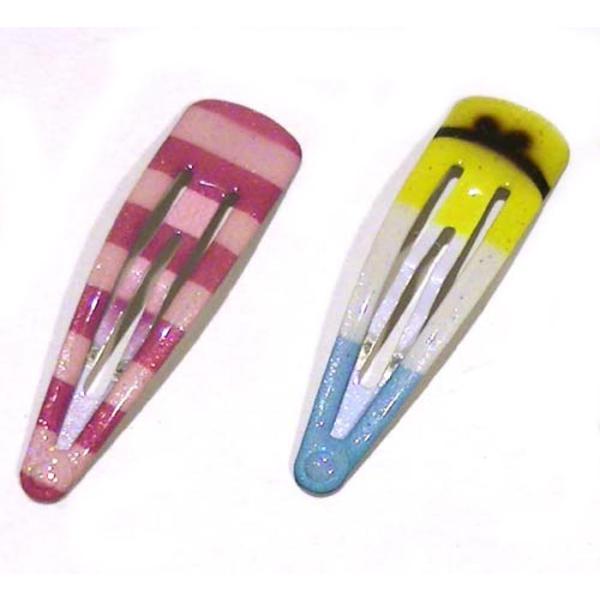 スリーピン　ボーダー＆３色　スリーピン　２個 ピンク系＆イエロー系 1114-14　プレゼント ギフ...