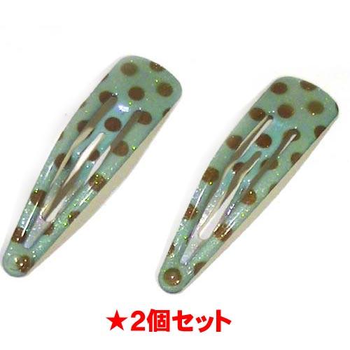 水玉　スリーピン　２個 グリーン 1114-29