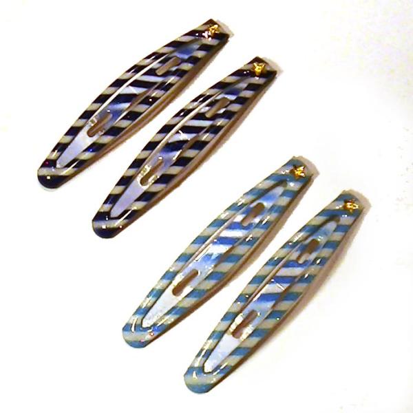 ボーダー トップピン ２個 1115-012  (パッチンピン パッチン留め パッチン止め)　プレゼ...