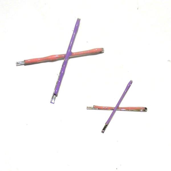 パステル コンビ クロスピン　大小２個 ピンク＆パープル 1117-15　プレゼント ギフト