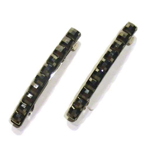 ストーン バレッタ ヘマタイト　2本組 1120-32　プレゼント ギフト