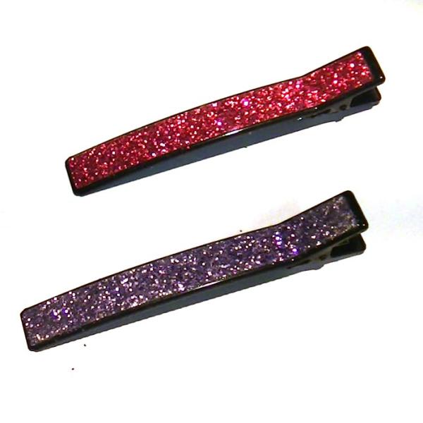 ヘアピン 髪止め 髪飾り ヘアクリップ　ラメ　スリム　ベイククリップ・２色 1123-732　プレゼ...