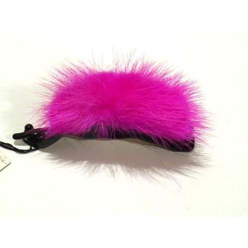 ミンクファー　バナナクリップ ピンク 髪止め ヘアクリップ 髪飾り 1223-04　プレゼント ギフ...