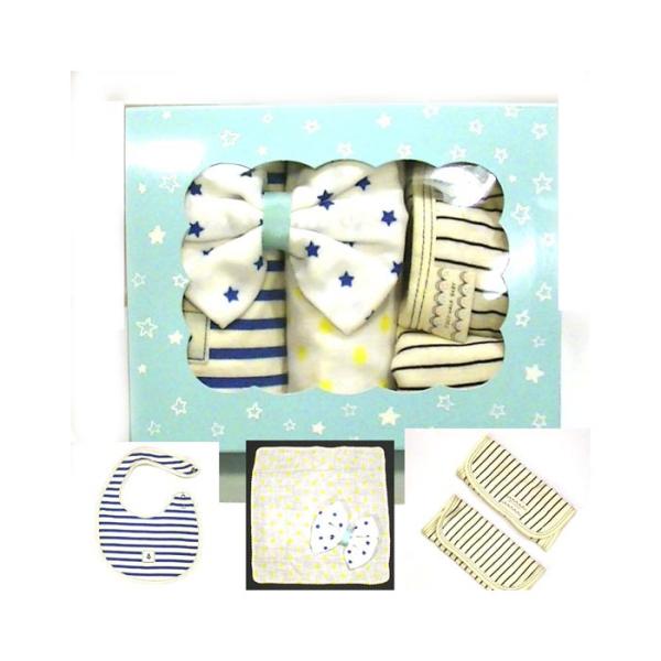 日本製 ベビーギフトセット スタイ ガーゼハンカチ ベルトカバー  出産祝い ブルー 男の子 SAL...