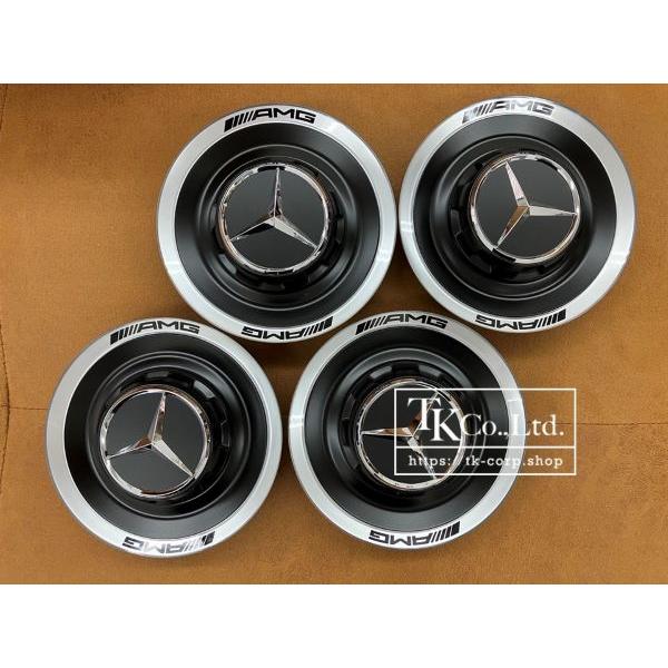 【即納!!在庫有】ホイール センターキャップ マットブラック 4個セット メルセデスベンツ 純正