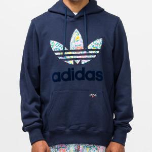 送料無料 ADIDAS NOAH Floral Hoodie アディダス ノア コラボ商品 パーカー ブルー Blue サイズ O (US M)｜tkflatbush