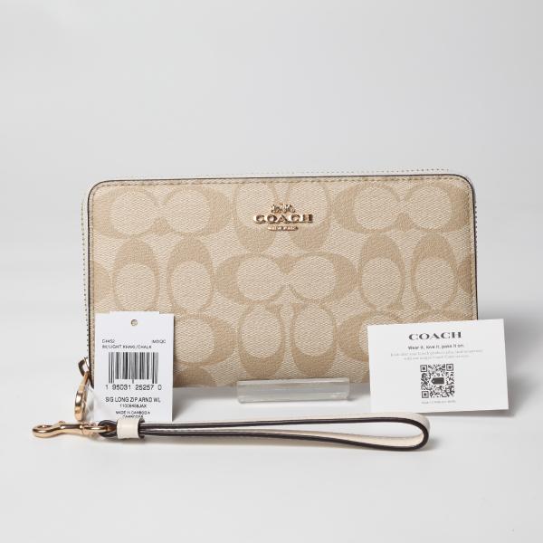 送料無料 COACH LONG ZIP AROUND Signature Canvas WALLET...
