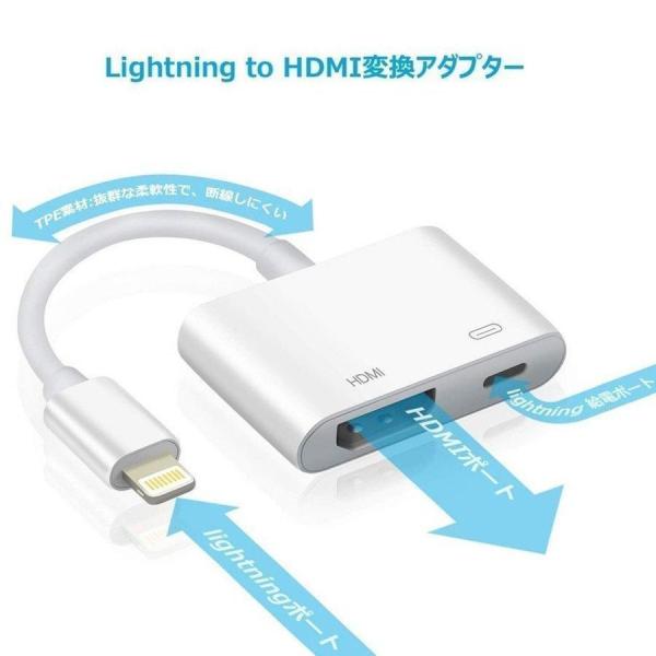 Lightning to HDMI 変換アダプタ ライトニング HDMI 変換ケーブル iPhone...