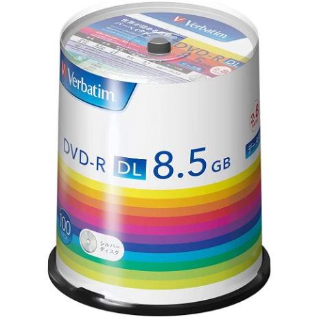 Verbatim バーベイタム 1回記録用 DVD-R DL 8.5GB 100枚 シルバーディスク...