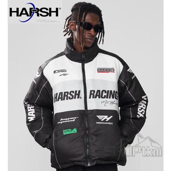 HARSH AND CRUEL 防寒 綿コート JACKET プリント ストリート ハーシュアンドク...