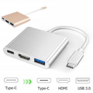 変換アダプター USB Type C HDMI 変換ケーブル タイプC テレビ スマホ iPhone 接続 MacBook PC パソコン マルチ変換アダプター 3in1 多機能｜tkms-shop