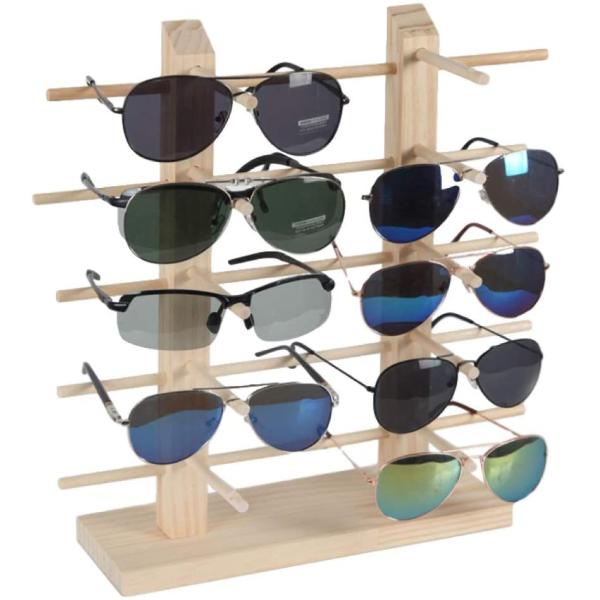 眼鏡スタンド メガネ サングラス ディスプレイスタンド 眼鏡置き 展示 収納 卓上 10本用