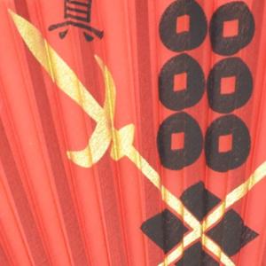 高級アートシルク扇子 真田幸村・ファイヤーソー...の詳細画像2