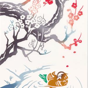 kenema 注染手ぬぐい おしどり梅 冬の花圃 手拭い 手拭い 和柄 コットン 日本製 ギフト 内祝 粗品 贈り物 お祝い 母の日 プレゼント｜tl-star