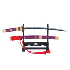 【未開封新品】三條小鍛冶宗近 髭切 膝丸 ペーパーナイフ【刀掛台お付けします】 ONE PIECE ワンピースペーパーナイフ三代鬼徹モデル横掛け台付き OP