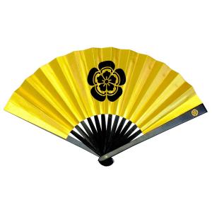 鉄扇 護身用 8寸 黒 坂本龍馬家紋入 尾形刀剣 扇子 武道用 うちわ