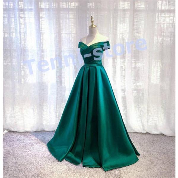 【値下げ】演奏会用ドレス 演奏会 結婚式 ロングドレス 大きいサイズ オフショル グリーン ローブデ...