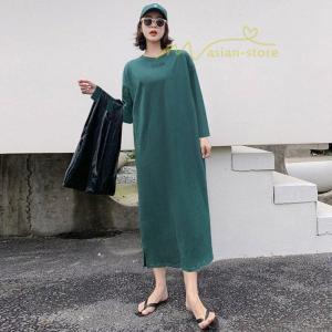 ワンピース 長袖 秋物 レディース Tシャツワ...の詳細画像1