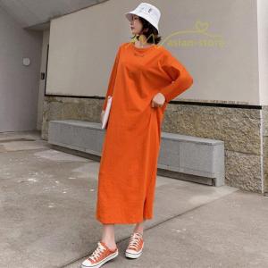 ワンピース 長袖 秋物 レディース Tシャツワ...の詳細画像2