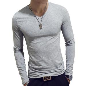 Tシャツ 長袖 メンズ プルオーバー ス 無地...の詳細画像3